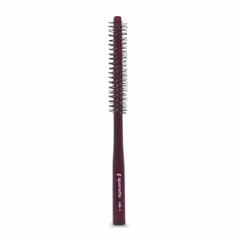 SPORNETTE Mini Styler Nylon Bristle Hairbrush - 0.75 Inch Travel Size for Smoothing & Shine