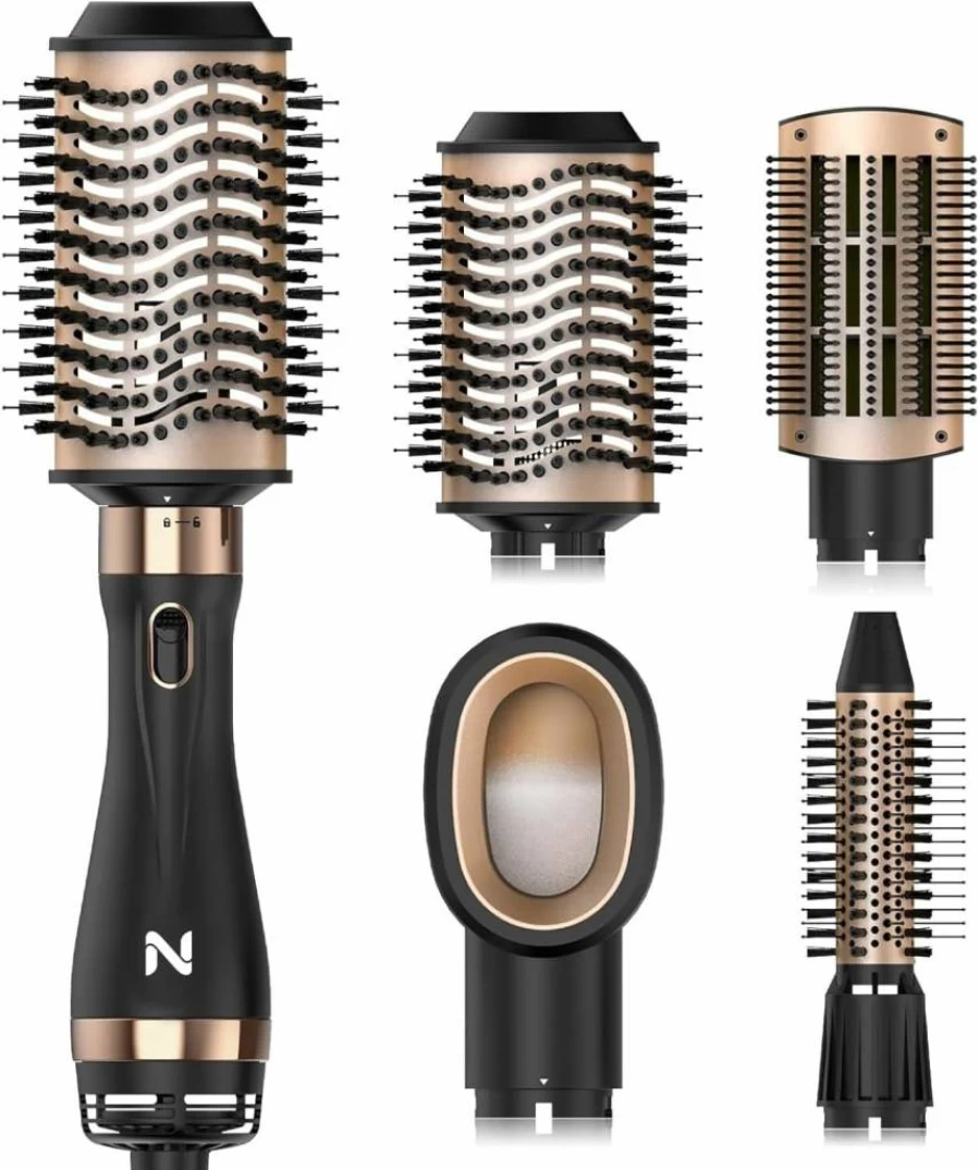 Natrial Hair Dryer Brush 2-in-1: Blow Dryer & Straightener for Frizz-Free Salon Blowout, Volumizing Styler for All Hair Types