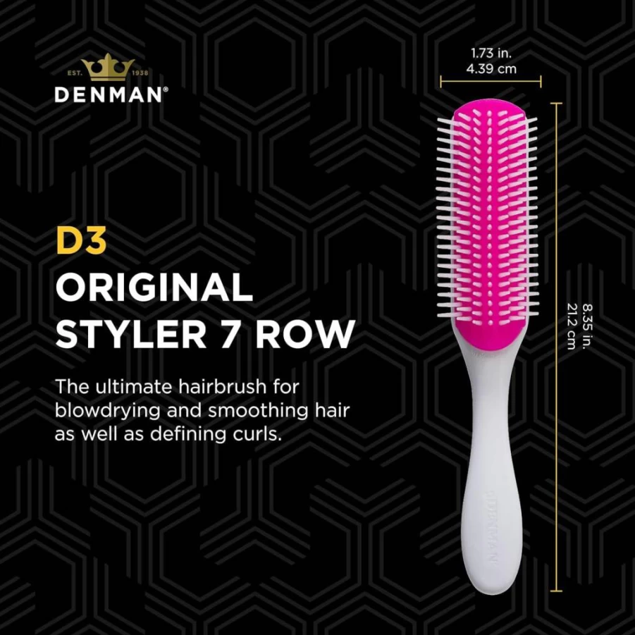 Amazon Denman D3 Styling Brush - 7 Row Curl Defining, Detangling & Shaping Hair Brush for Men & Women
