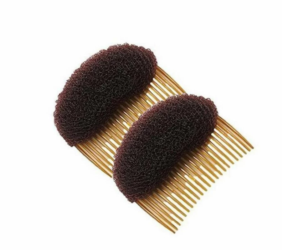 UP 2-Pack Beige 4-Inch Hair Volume Insert Comb - Bump Up Styling Sponge for Beehive & Backcombing, Hair Styling Accessories Base