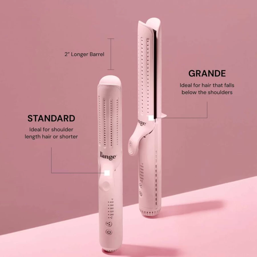 L'ANGE HAIR Le Duo Grande 360 Airflow Styler - Titanium Flat Iron & Curling Wand 2-in-1 with Adjustable Temperature, Cooling Vents for Long-Lasting Styles (Black) Professional Hair Styling Tool