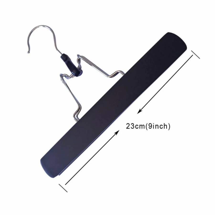 YANTAISIYU 2 Pack Wooden Wig Hangers with Anti-Slip Pads for Hair Extensions Storage (Black)