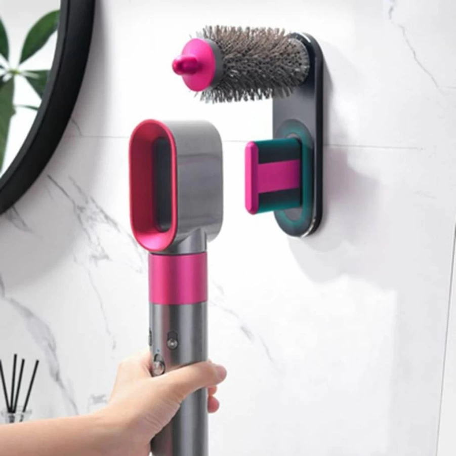 Luvitory Wall Mount Metal Organizer Rack for Dyson Airwrap Styler, Hair Tools Holder for Curling Irons & Brushes, Bathroom & Bedroom Storage Solution
