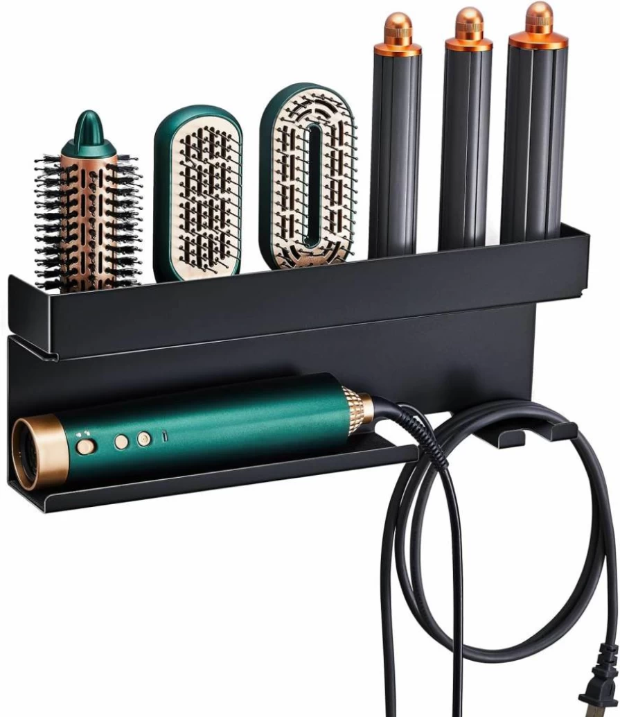 LOXSUN Wall Mount Hair Tool Organizer - Metal Holder for Hair Dryer, Curling Iron, Straightener, Styling Tools for Bathroom, Vanity, Bedroom, Salon & Barber Shops