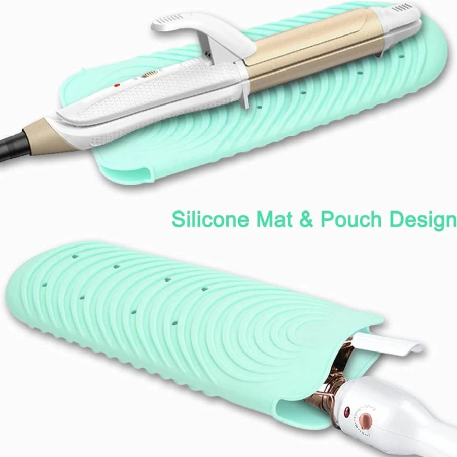 Ryke Kukkri Silicone Heat Resistant Mat for Hair Tools - Portable Travel Pad for Curling Iron, Flat Iron & Styling Tools, Countertop Protector