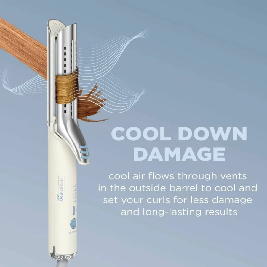 Conair Infinitipro Cool Air Curling Iron - Damage Protection for Long-Lasting Curls & Waves, Black