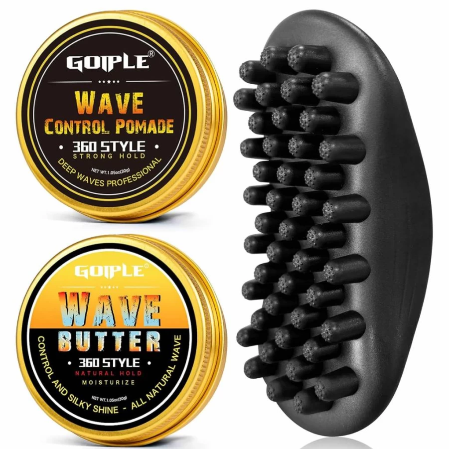 Goiple Afro Curl Sponge Brush for Men - Wave Styling Pomade Tool, Washable Rubber Twist Sponge Racket for Barbers & Daily Hair Care, Ideal for Curly & Coily Hair Types