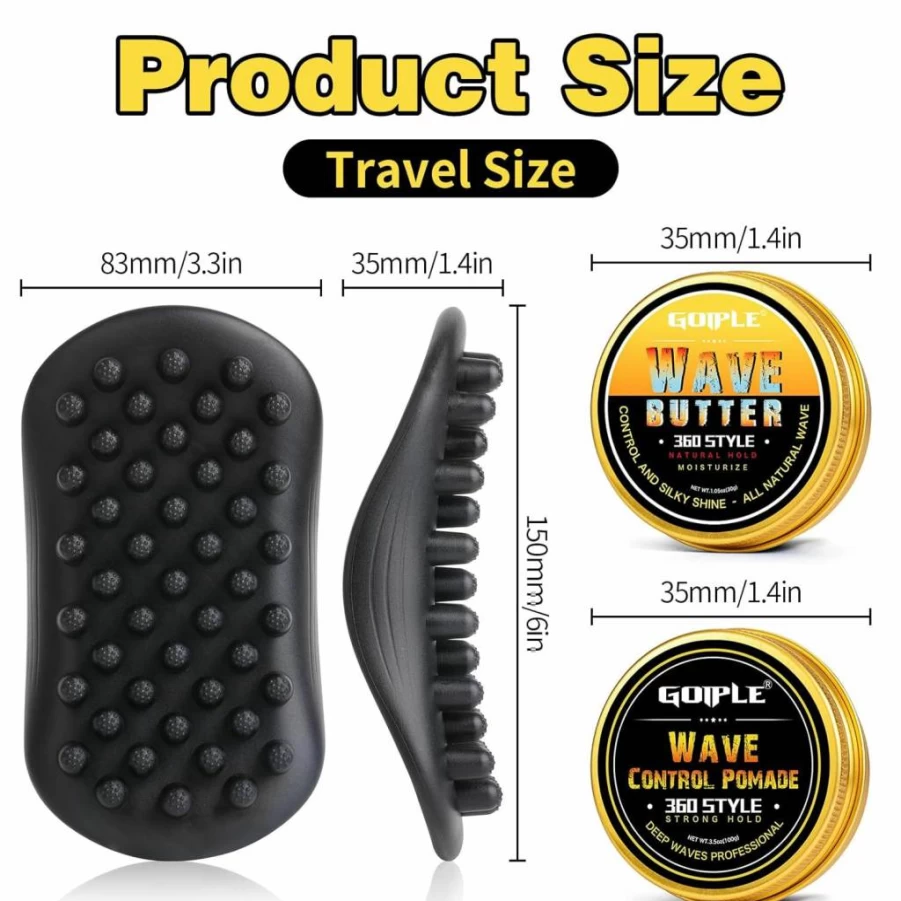 Goiple Afro Curl Sponge Brush for Men - Wave Styling Pomade Tool, Washable Rubber Twist Sponge Racket for Barbers & Daily Hair Care, Ideal for Curly & Coily Hair Types