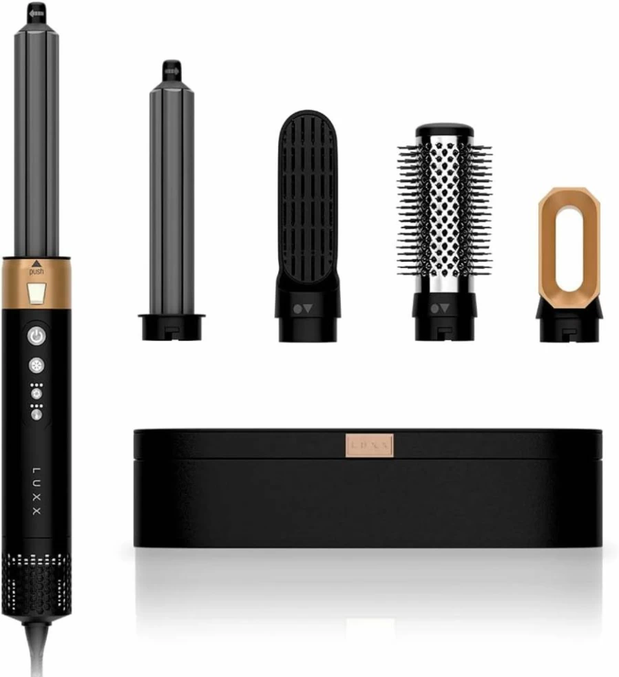 Luxx Air Pro 2 Hair Dryer Brush & Styler 5-in-1 Kit with Ionic Technology, 5 Attachments for Volumizing, Smoothing & Curling, 1200W - Pearl White