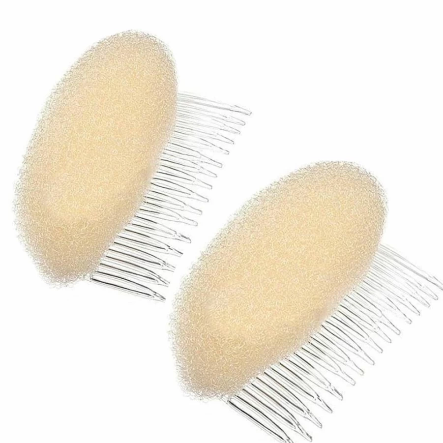 AnHua 2Pcs Bump It Up Hair Volume Inserts - Beehive Styler Comb for Voluminous Hair, Black/Brown/Beige Options