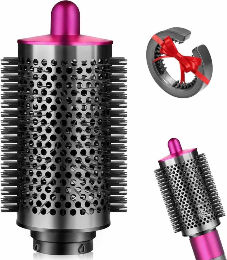 SWAZVAC Large Round Volumizing Brush Attachment for Dyson Airwrap, Rose Gold Hair Styling Tool for Smooth & Bouncy Blowouts