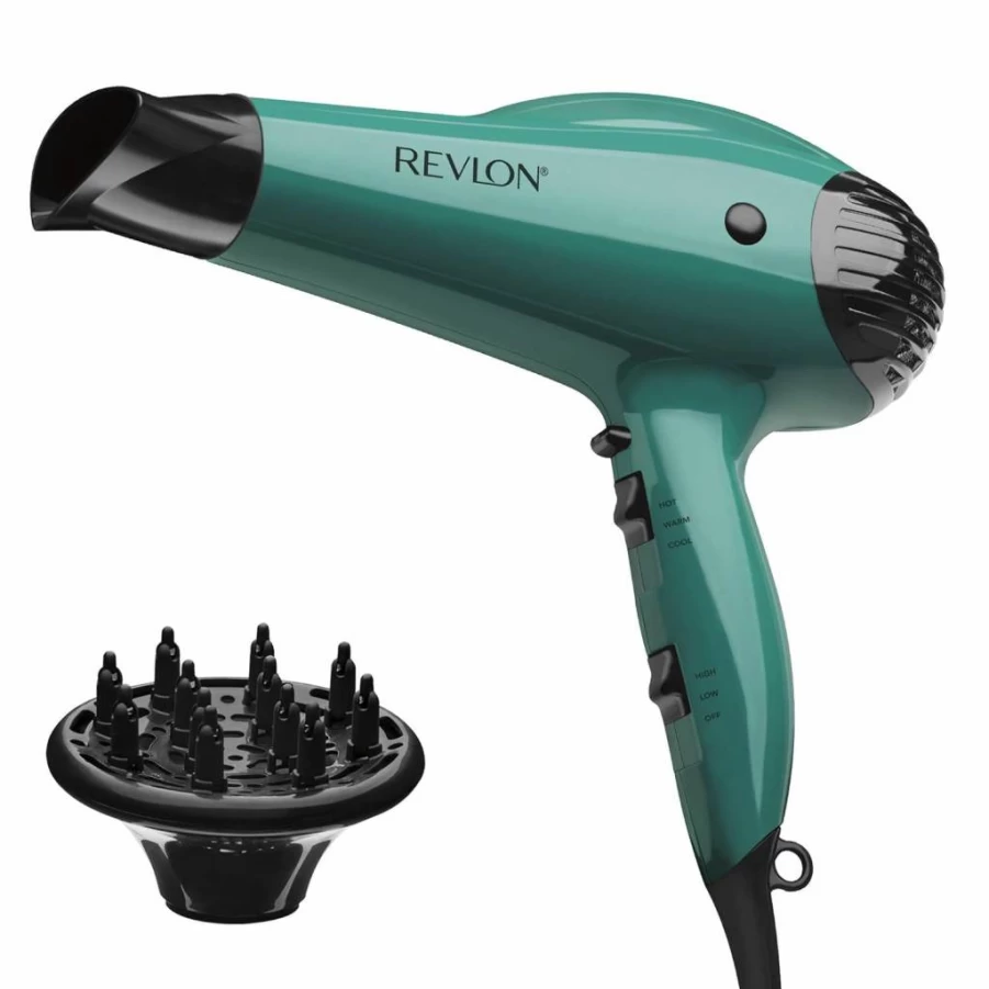 REVLON 1875W Green Hair Dryer for Voluminous Lift & Body | Volume Booster Blow Dryer