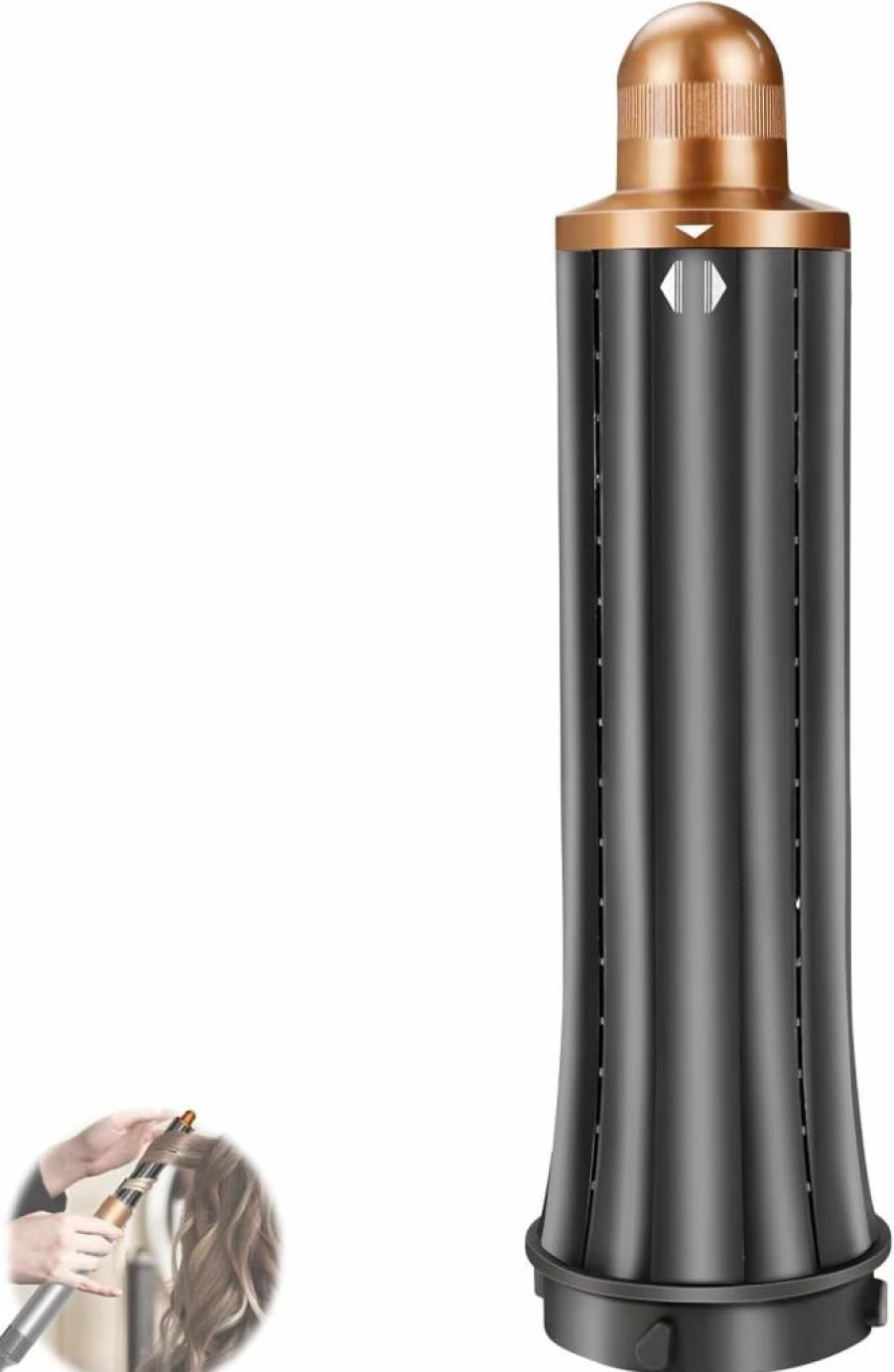 Chuancheng 1.2 Inch/30mm Short Hair Curling Barrels for Dyson Airwrap HS01 HS05, 2-in-1 Automatic Curling Iron Attachment, Gold Styling Tool for Short Hair