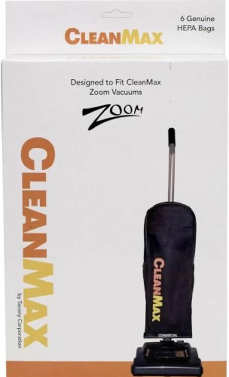 TTS Products Clean Max Vacuum Bags 6-Pack, Compatible with Zm-200, Zm-400, Zm-600 Models, HEPA Filter Replacement (#Cmzm-H6)