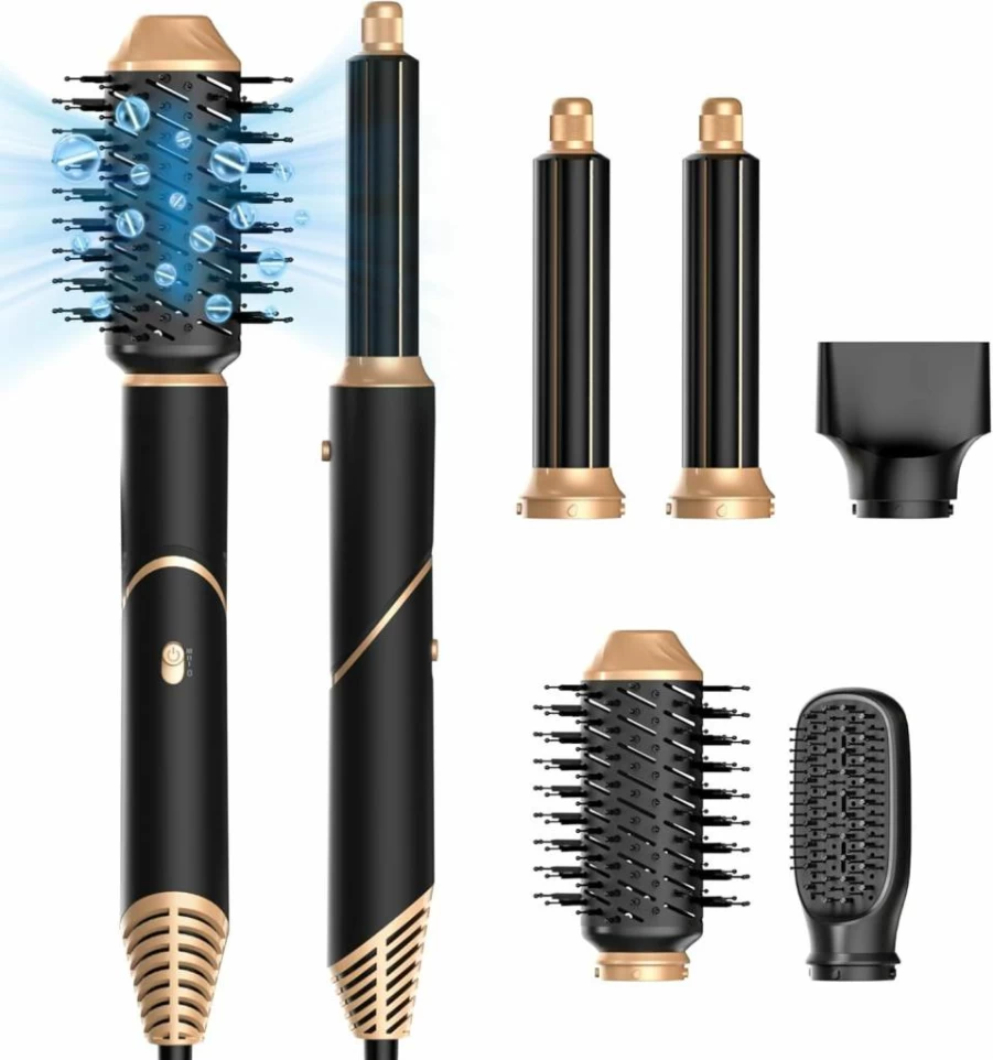 Trylater 5-in-1 Ionic Hair Dryer Brush - Detachable Blow Dryer Styler for Women with Volumizing, Straightening & Fast Drying, Negative Ion Technology for Frizz-Free Hair