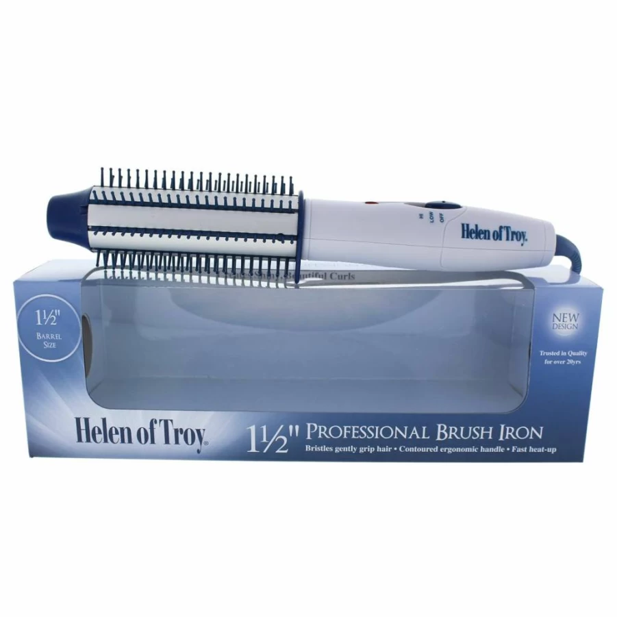 Helen Of Troy 1514 Travel Hair Straightener Iron - 1.5 Inch Barrel, Compact & Lightweight, White