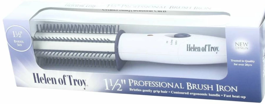 Helen Of Troy 1514 Travel Hair Straightener Iron - 1.5 Inch Barrel, Compact & Lightweight, White