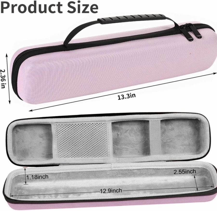 Festwarm Light Pink EVA Travel Case for Curling Iron & Hair Straightener - Portable Hard Carry Bag with Handle