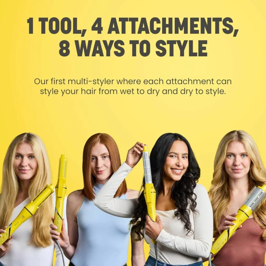 Drybar 8-in-1 Multi-Styler for Fast Drying, Curls & Blowouts - Wet/Dry Hair Styling Tool with Active Heat Technology