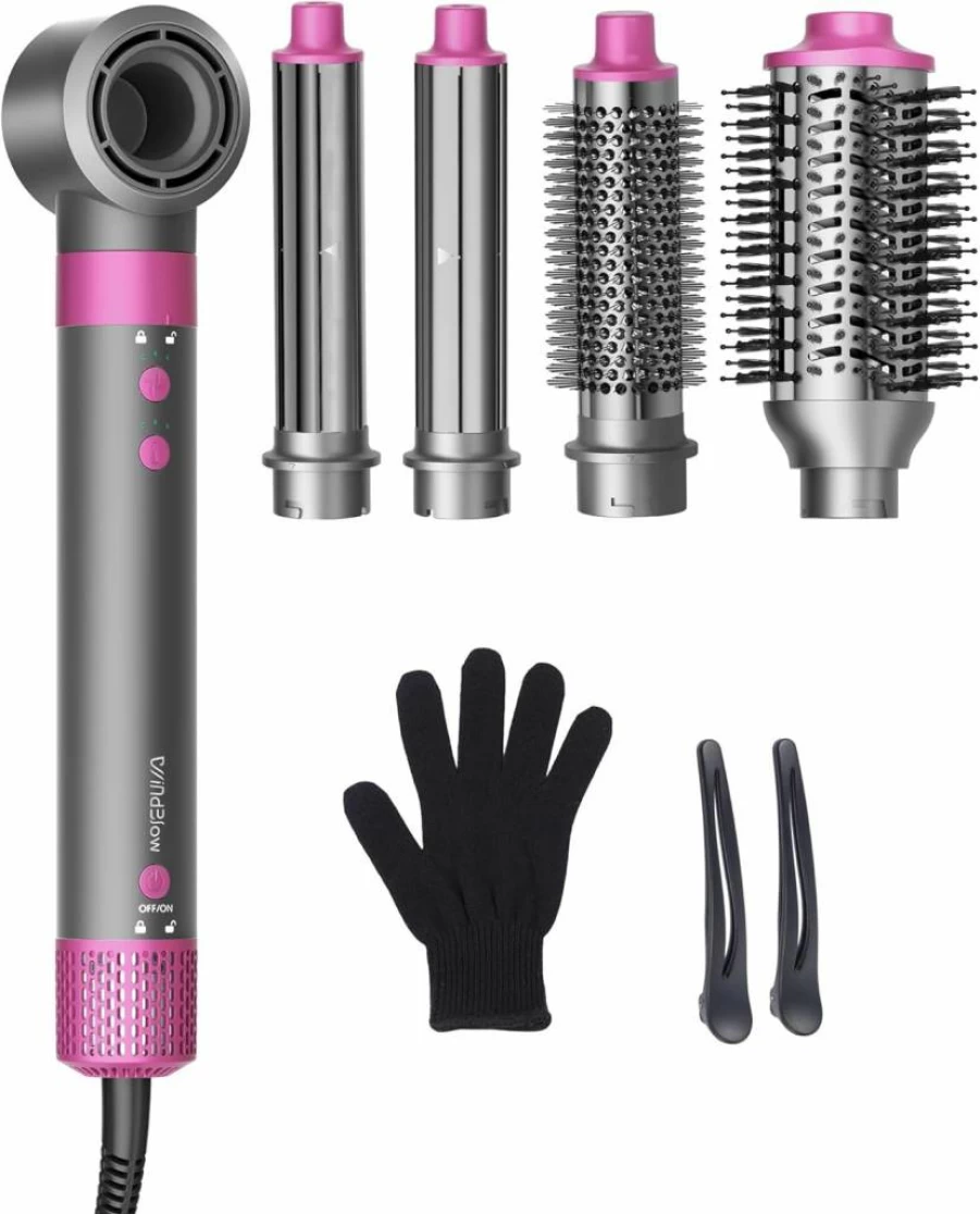 WindBlow 5-in-1 Magic Styler Hair Dryer Brush - 110K RPM High-Speed Turbo Blow Dryer with 500M Negative Ions for Fast Drying, Curling & Volumizing