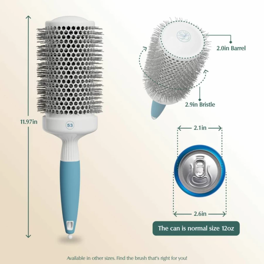 Osensia Extra Small 1In Ceramic Ionic Round Hair Brush - Thermal Blow Dry Styling Tool for Sleek, Salon Blowout & Manageable Hair - Lightweight 1.7In Bristle Roller for Precise Styling