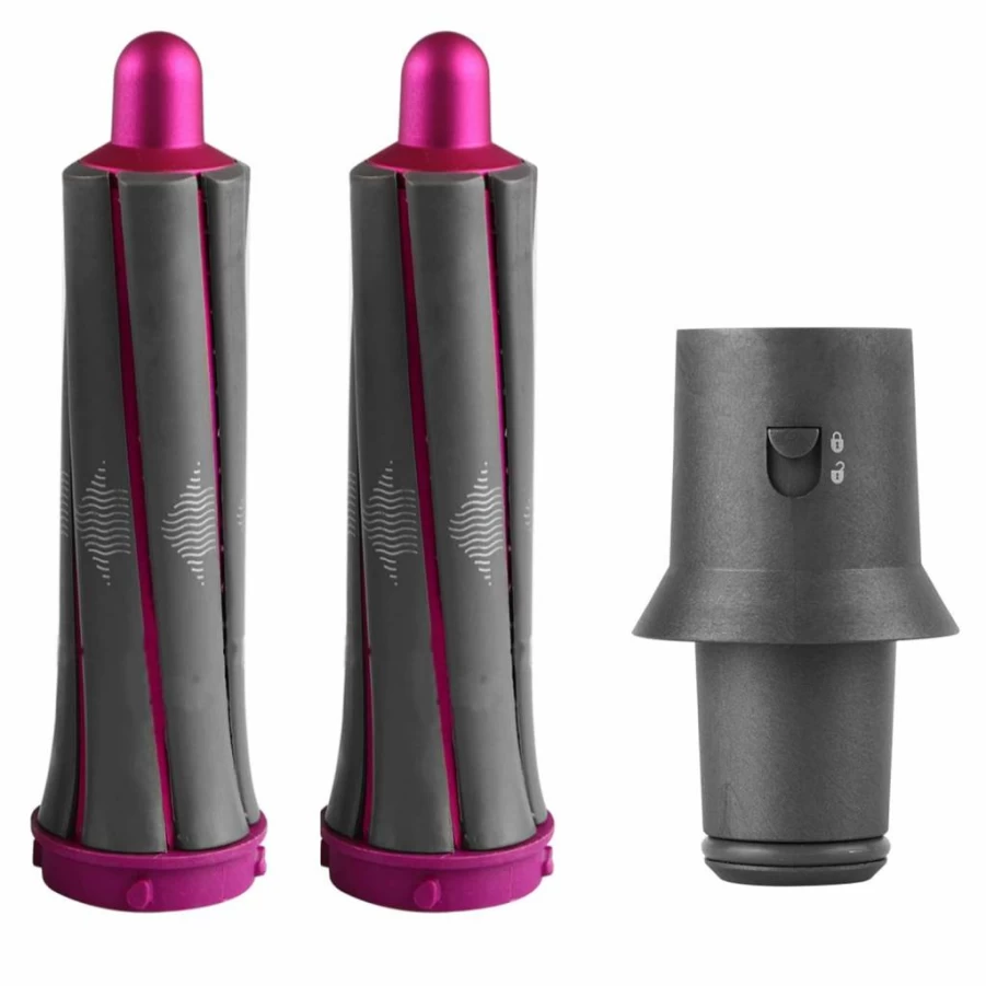 2Pcs Dxyue 1.2 Inch Curling Barrels Attachment for Dyson Supersonic Hair Dryer - Medium Short Hair Styling Tool with Automatic Curling Wand & Adapter