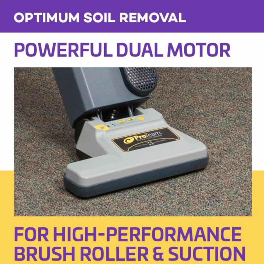 ProTeam ProForce 1500XP Commercial Upright Vacuum Cleaner with HEPA Filtration, Dual Motor, 12 Extra Filter Bags, On-Board Tools, Corded