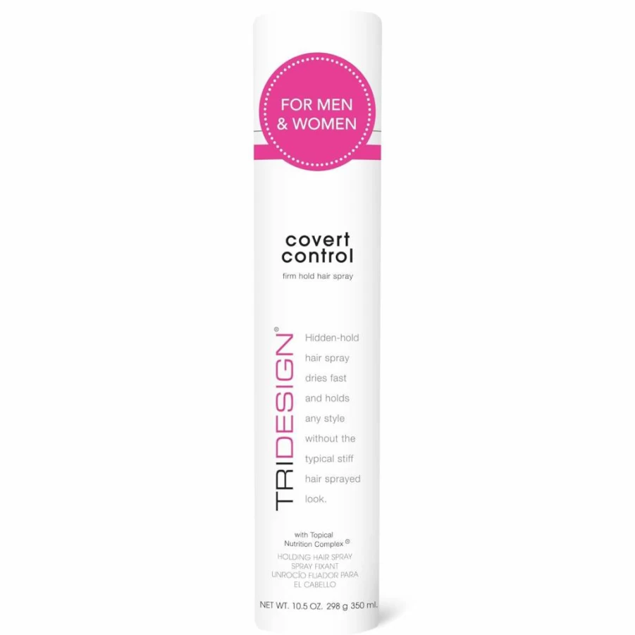 TRIDESIGN Strong Hold Fast-Drying Hairspray for Women & Men - Covert Control Hair Setting Spray, Invisible Finish, 10.5oz