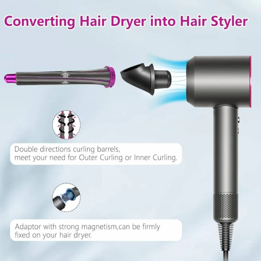 Dxyue 20mm/0.78 Inch Curling Barrels Attachment for Dyson Airwrap – Long Hair Styler Replacement Parts