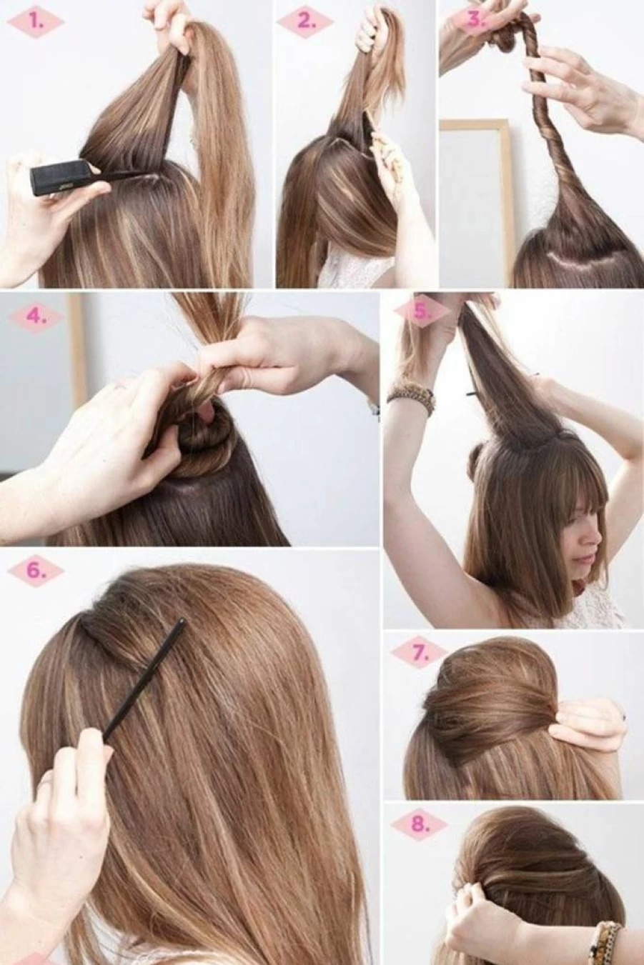 AnHua Bump It Up Hair Volumizing Insert - Beehive Styler Comb for Volume & Lift (Beige)