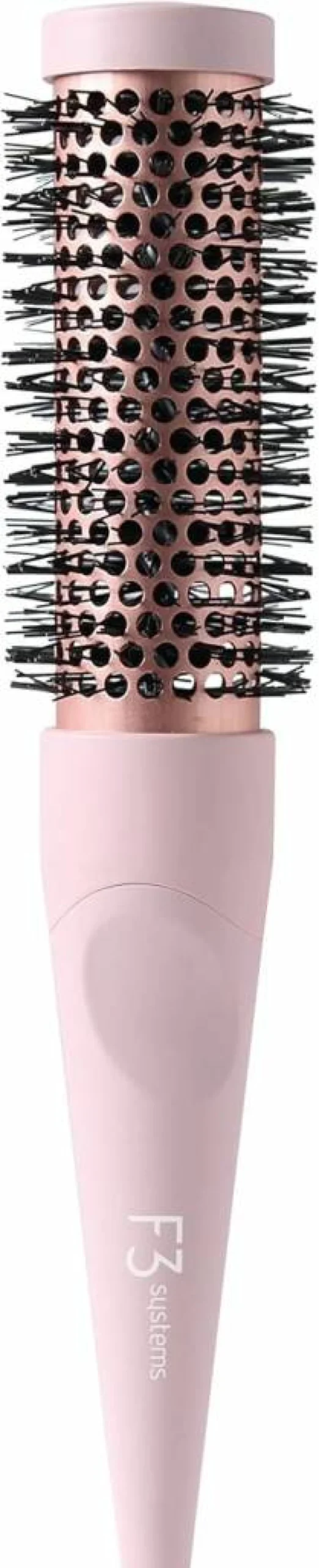 F3 Systems Ionic Thermal Round Hair Brush - Medium Barrel Volumizer for Quick Blowout, Magic Curling & Wave Styling, Pink (Cut Drying Time, Professional Styler)