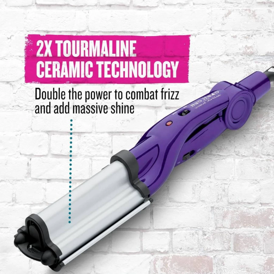 Bed Head Purple Tourmaline Ceramic Deep Waver for Frizz-Free, Long-Lasting Beach Waves & Shine