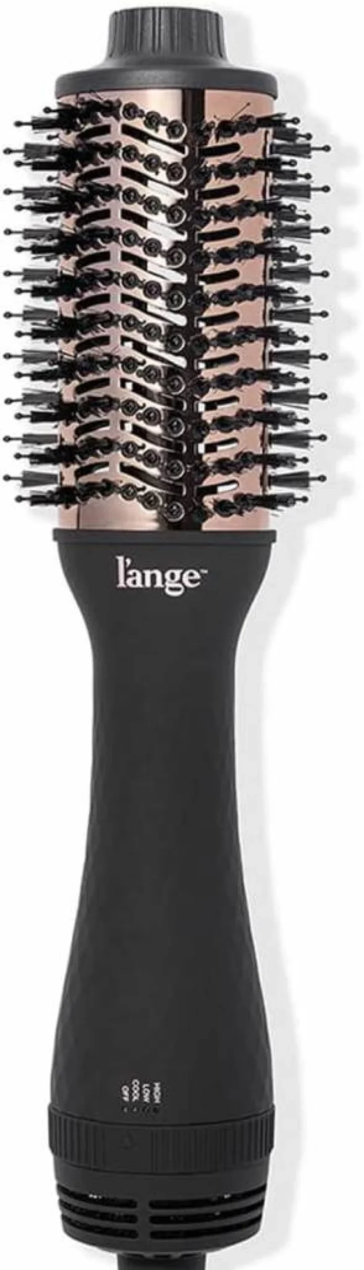 L'ANGE HAIR Le Volume 2-in-1 Titanium Hot Air Brush & Blow Dryer | Oval Barrel Styler for Smooth, Frizz-Free Hair | 60mm Blush Pink for All Hair Types