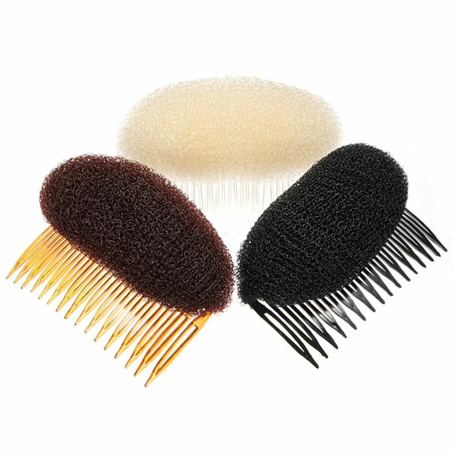 HiiBaby Hair Volume Inserts - 2Pcs Bump Up Styler Comb for Beehive Hairstyles, Lift & Thicken Hair (Beige)
