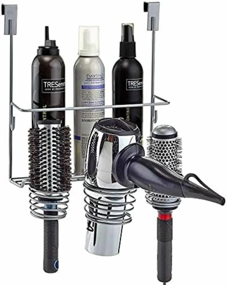 Home Intuition Silver Over The Cabinet Door Hair Styling Organizer & Storage Station