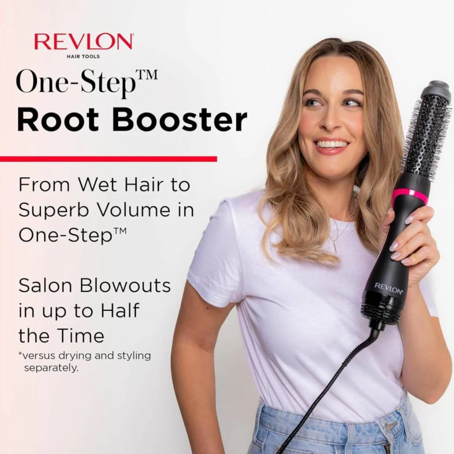 REVLON One-Step Hair Dryer and Volumizer Brush - 1.5 Inch Styling Tool for Frizz-Free Shine, Salon Blowout at Home, Fast Drying with Root Boosting Round Brush