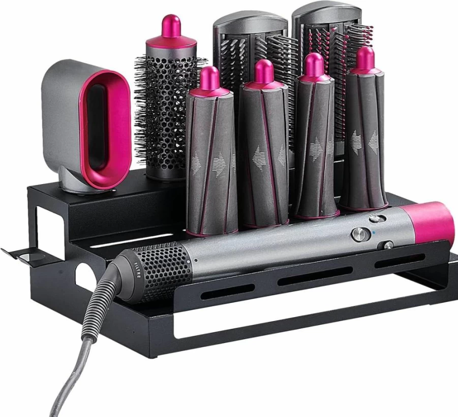 BlueFire 3-Tier Stainless Steel Dyson Hair Tool Organizer - Wall Mounted Storage Holder for Airwrap, Blow Dryer & Styling Tools, Bathroom & Home Accessory