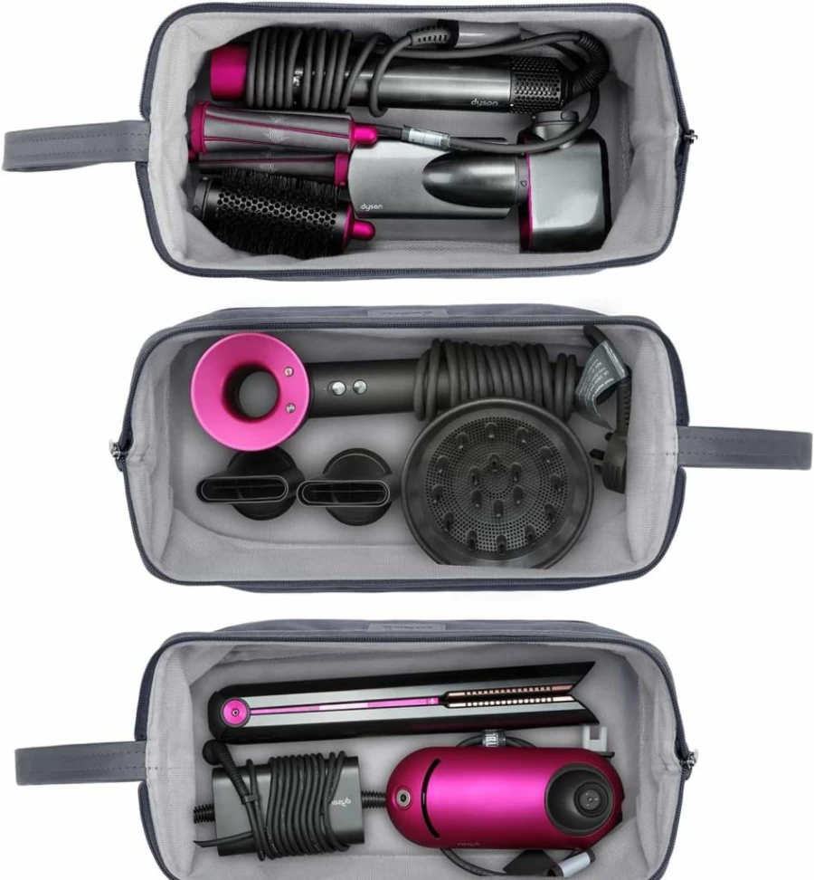BUBM Waterproof Travel Case for Dyson Airwrap & Supersonic – Portable Storage Bag for Hair Styler Attachments & Accessories