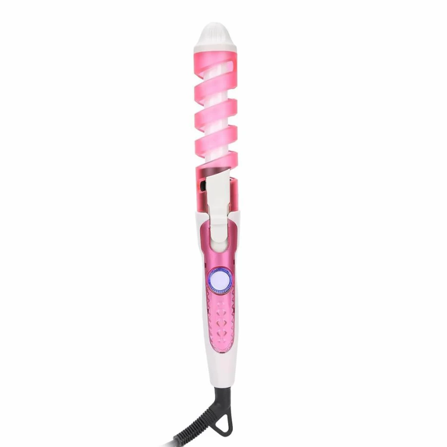 KIMISS Ceramic Spiral Curling Wand - Adjustable Electric Hair Curler for Waves & Curls, Dual Voltage 110-240V