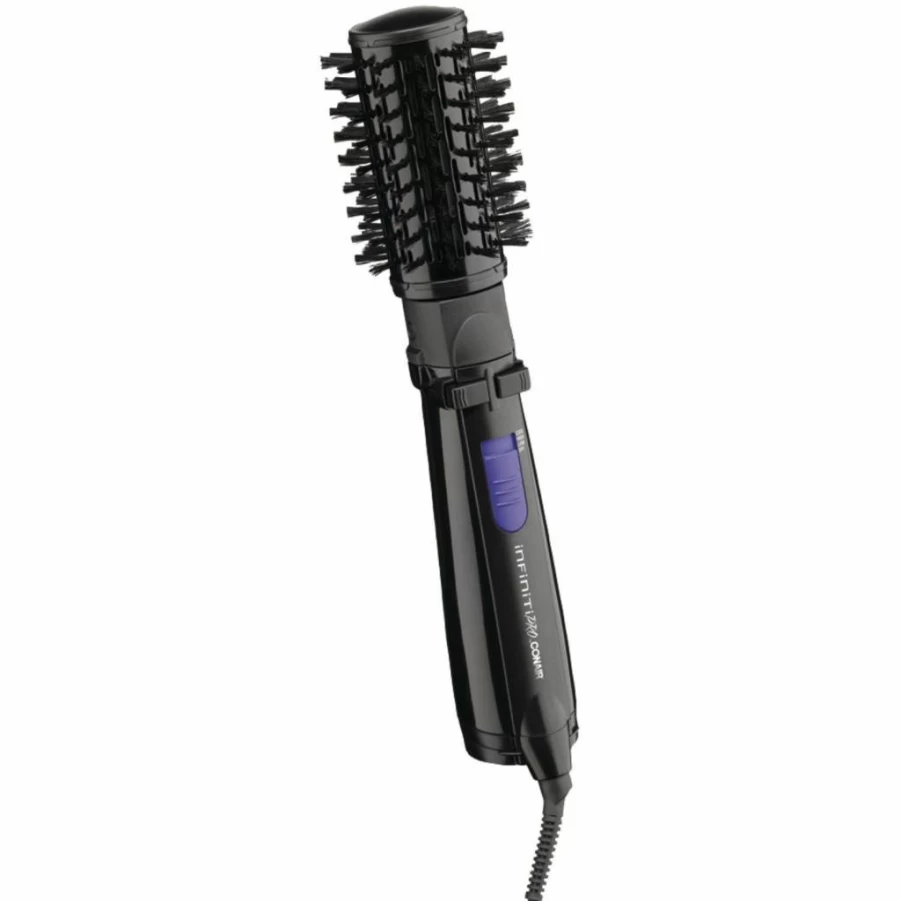 CONAIR Infinitipro Spin Air Rotating Hot Air Brush Styler - 2 Inch Black Hair Styling Tool for Volume & Blowouts
