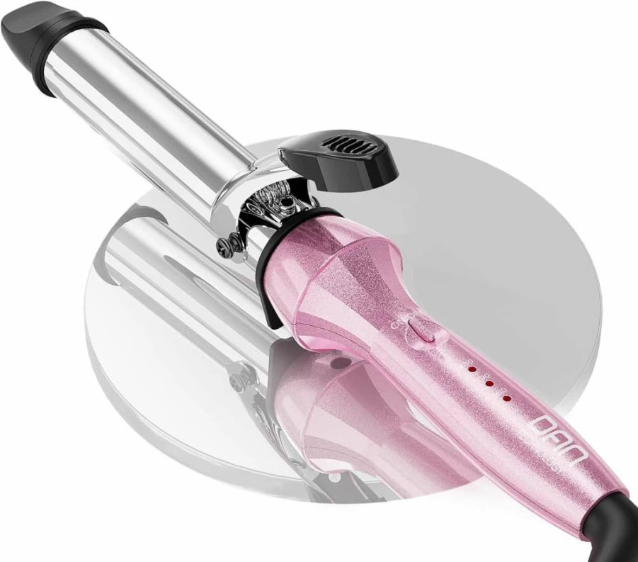 DAN Technology 1 Inch Ceramic Hair Curling Iron with Adjustable Temperature, Dual Voltage & Auto Shutoff for Long & Short Hair Styling