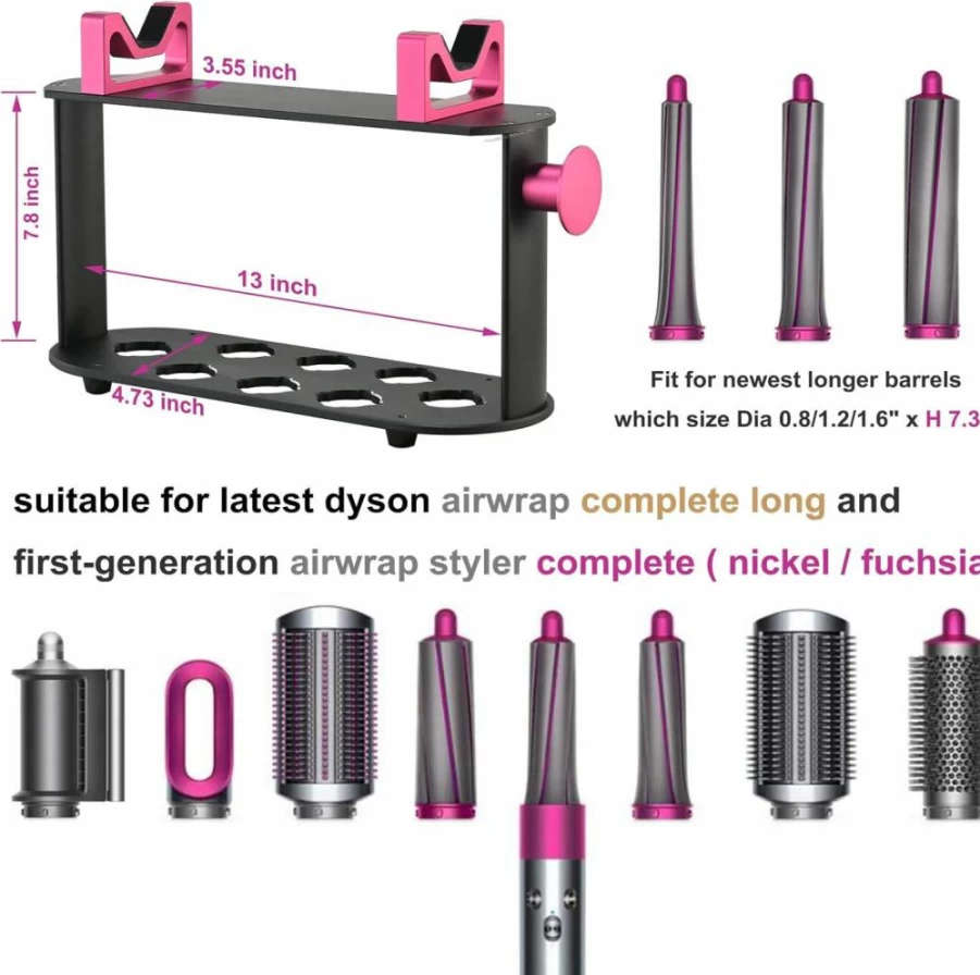 Simpletome Aluminum Alloy Dyson Airwrap Holder - Heavy Duty Storage Stand with Non-Slip Rubber Base for Dyson Styler Complete