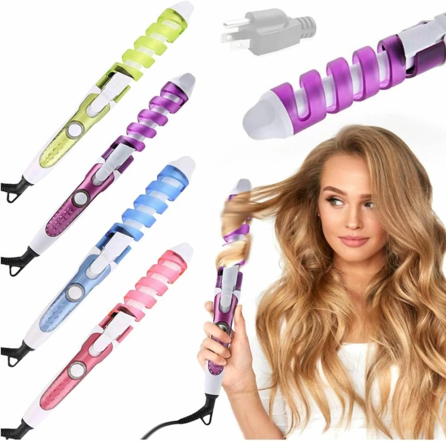 Xiahium Mini 2-in-1 USB Hair Curler & Straightener - Portable Travel Styler for Short, Medium, Long Hair