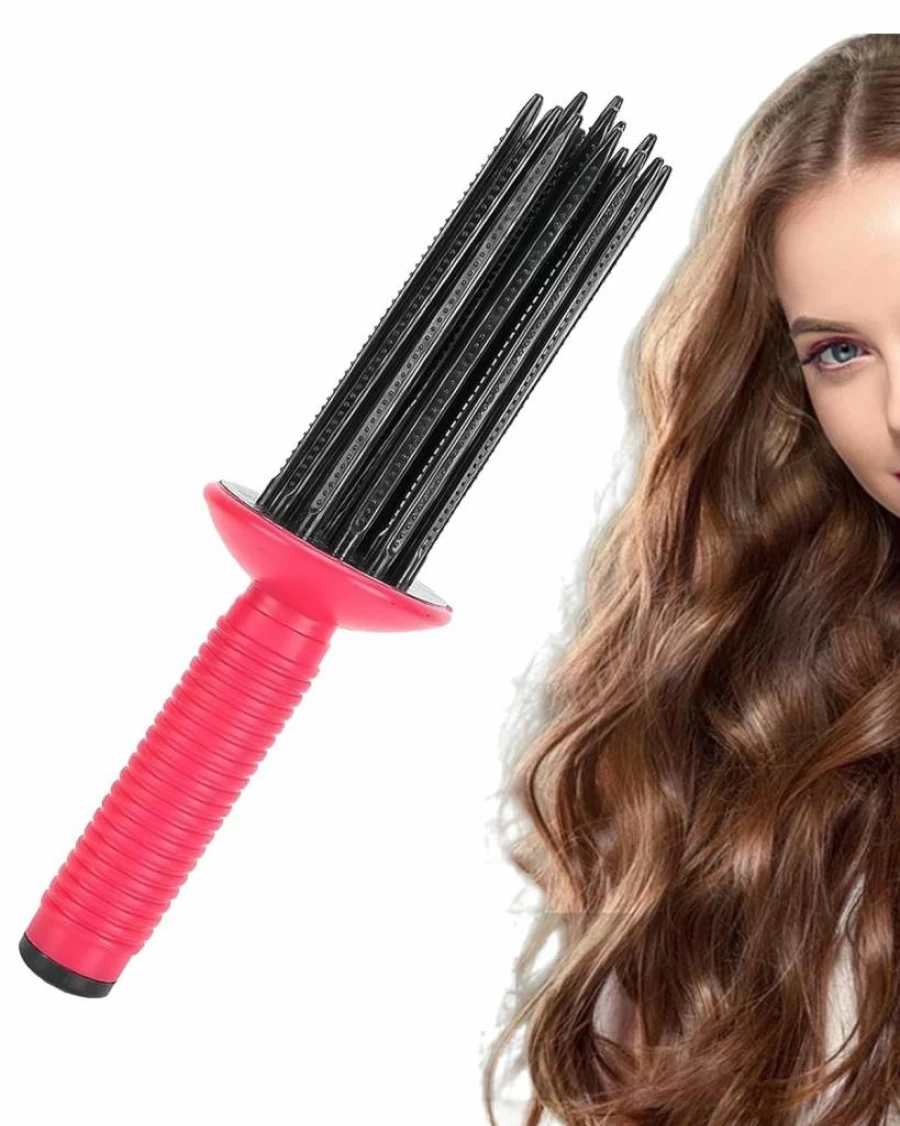 WenTigDY Air Feeling Curling Wand - 17 Teeth Hair Curler Comb for Fluffy Hairstyles, Portable Roller Tool for Easy Curling & Styling