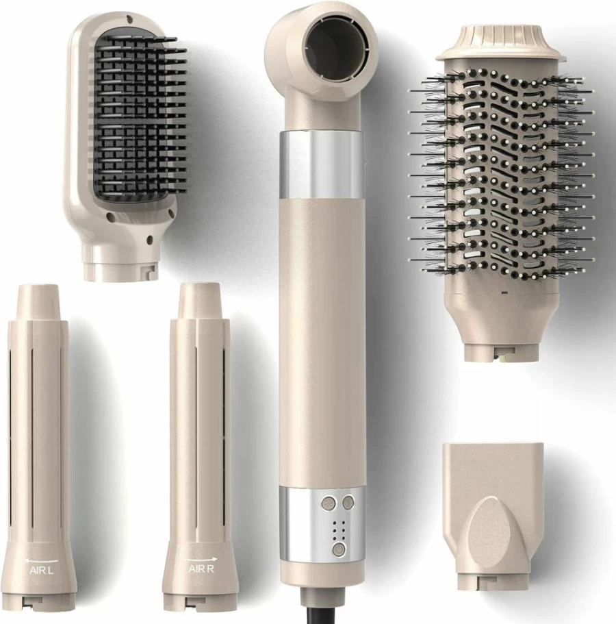 SanMoz Air Wrap Pro 6-in-1 Hair Styler with 110,000 RPM High-Speed Motor, Ionic Technology, 2 Auto Curlers for Volumizing, Straightening & Smoothing