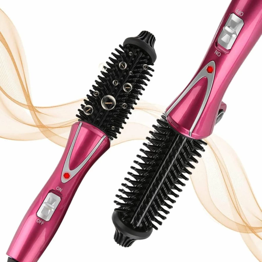 Semme Professional Anti-Scald Curling Iron Brush with Instant Heat, 110-240V USB Plug, for Long & Short Hair – Hot Air Styler & Curling Wand
