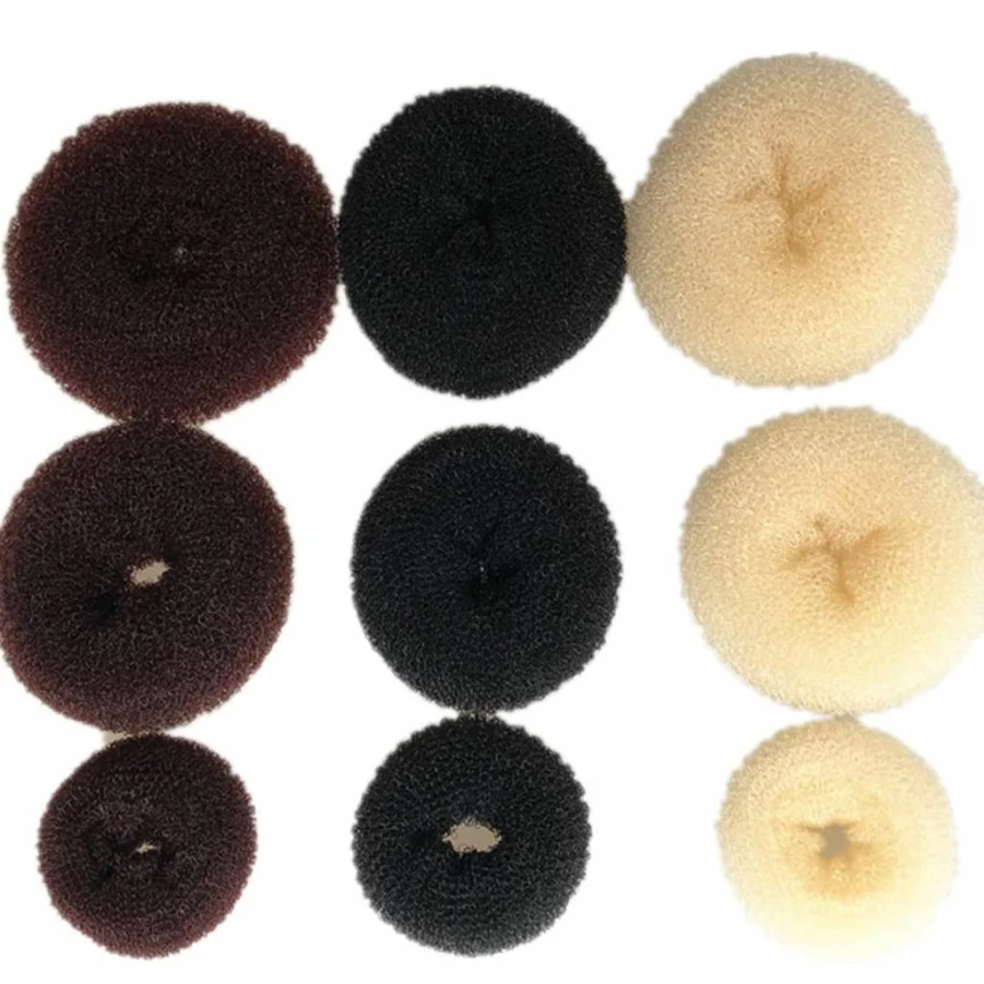 Khakho 9-Piece Donut Hair Bun Maker Kit for Short & Thin Hair - Styler Ring & Shaper Set for Perfect Buns