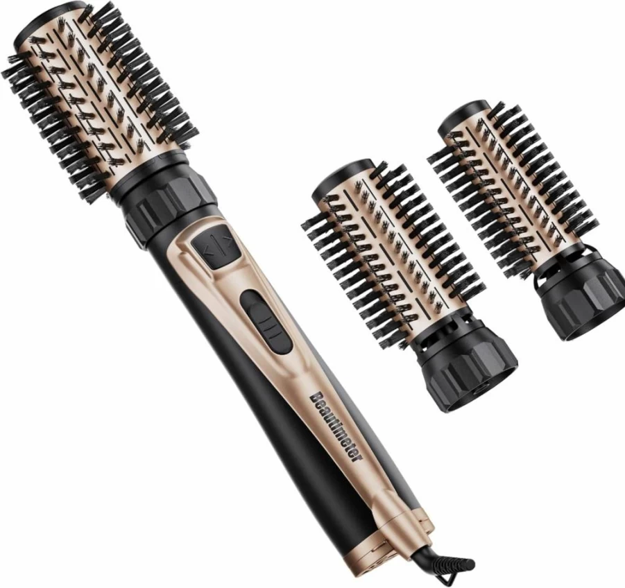Beautimeter 3-in-1 Rotating Hot Air Brush Styler - Hair Dryer Brush for Smooth Blowouts & Various Hairstyles