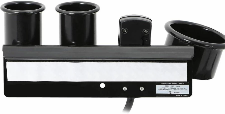 Saloniture Salon Hair Dryer & Iron Holder with 3 Outlets & Clamp - Secure Appliance Rack for Blow Dryers & Styling Tools