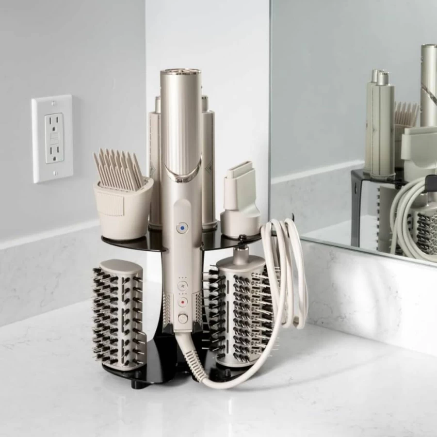 Truvalent Wall Mounted Hair Tool Organizer for Dyson Airwrap & Shark Flexstyle – Steel Storage Rack for Blow Dryer Attachments (Blow Dryer Not Included)
